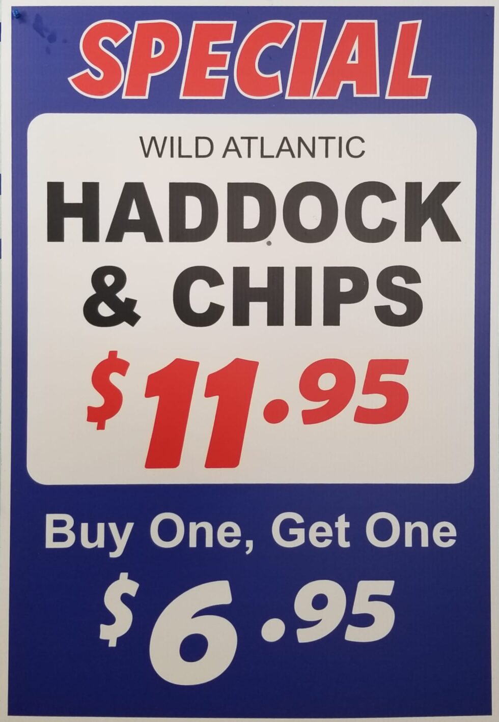 Menu Captain Fish and Chips